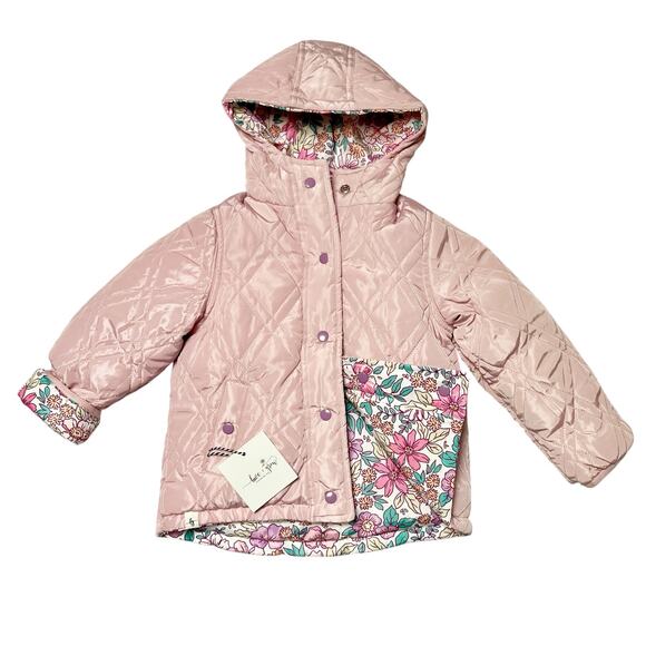 NWT Love & Grow Reversible Down Puffer Coat Size 4T - Picture 1 of 11